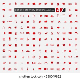 Set of veterinary stickers