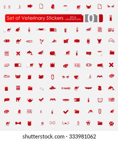 Set of veterinary stickers
