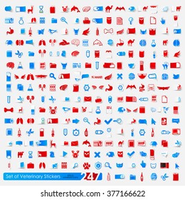 Set of veterinary stickers