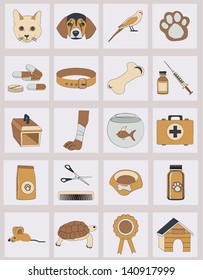 set of veterinary vector icons