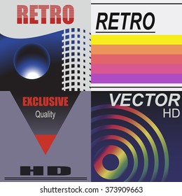 Set of vhs design covers. Retro style. Vector EPS10.