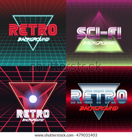 Set of vhs design covers. Retro style. Vector EPS10.