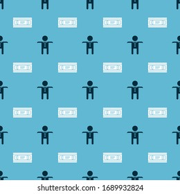 Set VHS video cassette tape  and Director movie chair  on seamless pattern. Vector