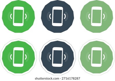 Set of Viber logo call icons with white background