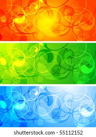 Conjunto de banners abstractos vibrantes
