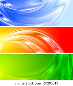 Set of vibrant abstract banners (NO gradient mesh, eps 10)