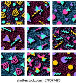 Set of vibrant geometric patterns (eps10);