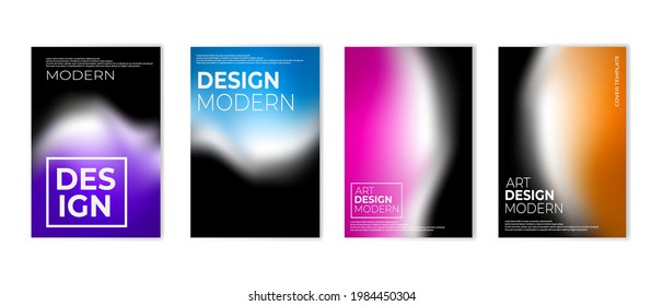 Set of vibrant gradient color background. Colorful cover design template. Vector illustration