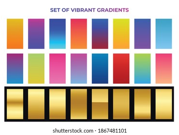 set of vibrant gradients color