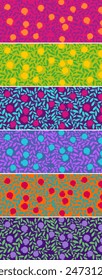 Set of vibrant pomegranates pattern banners