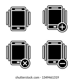 set of vibration Smartphone icon. Element of phone for mobile concept and web apps icon. Glyph, flat icon for website design and development, app development