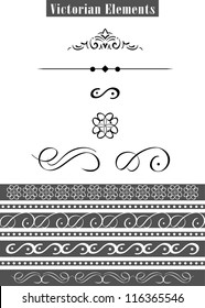set of victorian elements for design