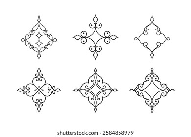 a set of victorian ornament vector