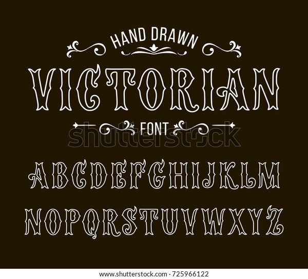 Set Victorian Style Alphabet Letters Vector Stock Vector (Royalty Free ...