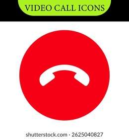 Set of Video call icon. Video conference. Video call chat screen vector buttons template for on-line video chat app, internet talk. User interface symbols for web conference or business webinar