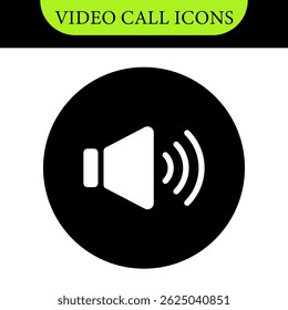 Set of Video call icon. Video conference. Video call chat screen vector buttons template for on-line video chat app, internet talk. User interface symbols for web conference or business webinar