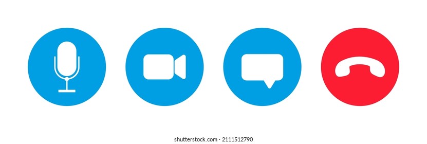 Set Of Video Call Icon. Vector Illustration	
