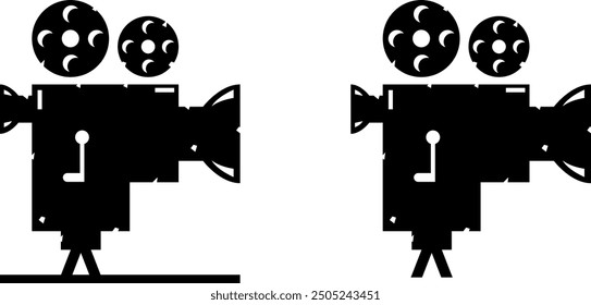 a set of video camera icons