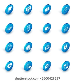 Set Video camera Off on computer, Mute microphone laptop, Briefcase, Web, Freelancer, mobile, Online working and  icon. Vector