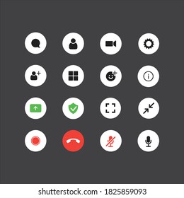 Set Of The Video Chat User Interface Icons