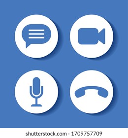 Set von Videokonferenzsymbolen Vektorillustration Illustration Design