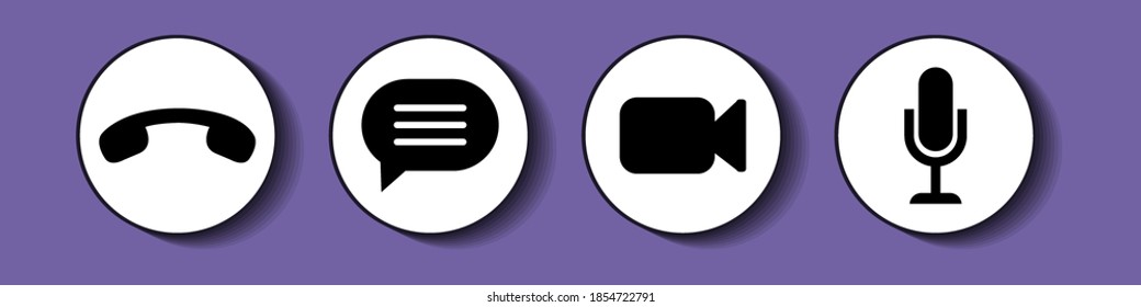 set of video conference vector icons design