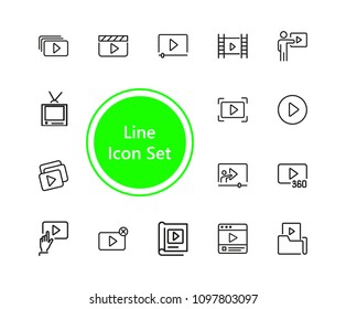 Set of Video Content Line Icons