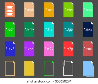Set of Video File Extension icons