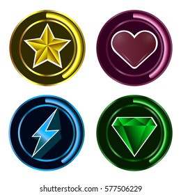 Set of video game bars on a white background, Vector illustration