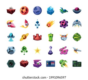 set video game cartoon set