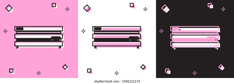 Set Video game console icon isolated on pink and white, black background.  Vector Illustration