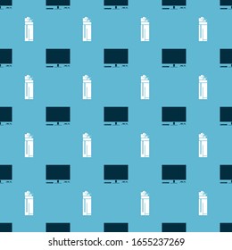 Set Video game console  and Lighter  on seamless pattern. Vector