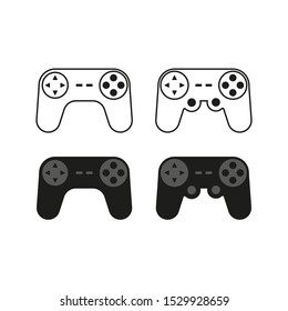 Set of video game controller. Vector illustration in flat design