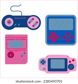 set of video game toys vector