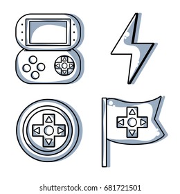 set video gamepad with energy symbol