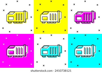 Set Video graphic card icon isolated on color background.  Vector