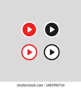 Set of video icon logo on white background. Vector illustration in flat design. Eps 10.