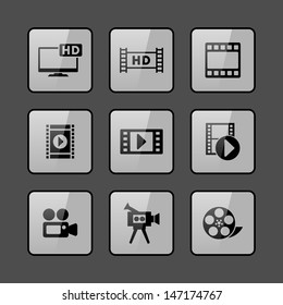 Set of video icons