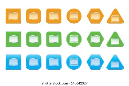 set of video icons of different shape