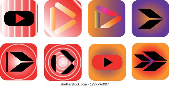 Set Of Video Icons For Smartphone Applications And Menus. Operating System Shell Design