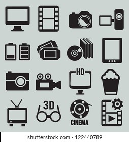 Set of video icons - vector icons