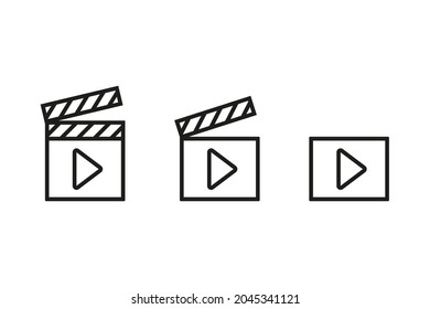 Conjunto de iconos de vídeo. Ilustración del vector