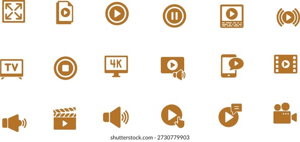 Video Video Conjunto de iconos vectoriales de reproducción y reproducción, símbolo de signo de reproducción, icono de reproducción