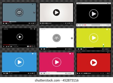 Set of video player interfaces