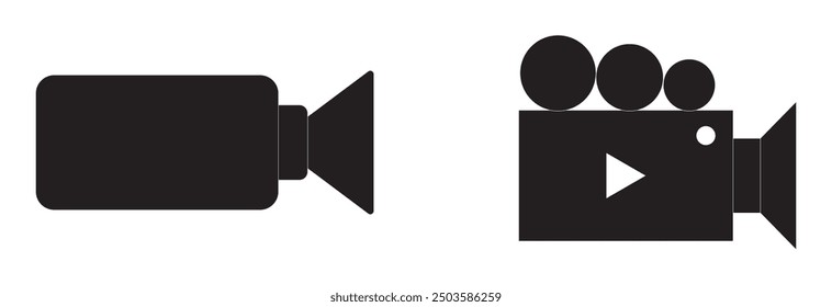 Video Conjunto de iconos de grabadora con diseño de Vector de estilo plano eps 10