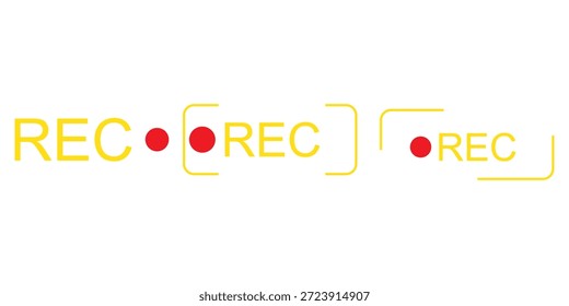 Video Conjunto de icono de Botón Video de grabación, icono de Botón de grabadora de fotos