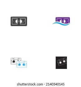 set of video tape VHS logo template vector illustration design