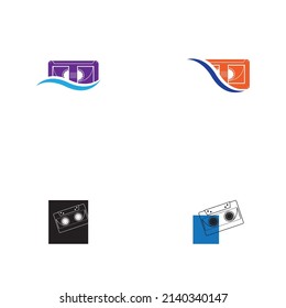 set of video tape VHS logo template vector illustration design