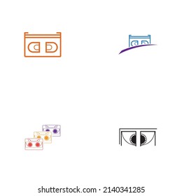 set of video tape VHS logo template vector illustration design