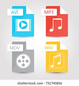 Set of video tipe flat design icons for Business, SEO and Social media marketing